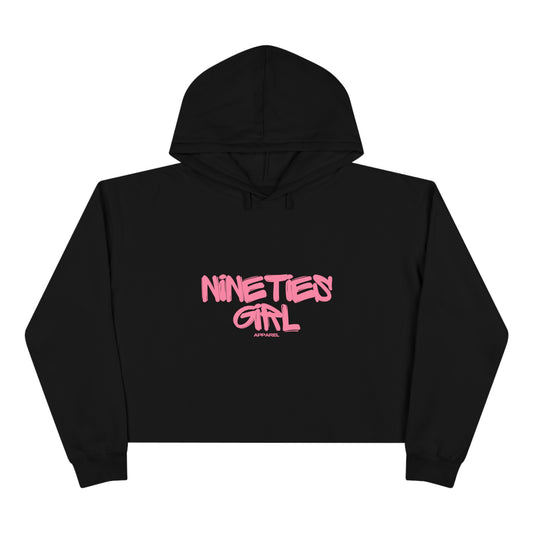 Nineties Girl Crop Hoodie (Pink Logo)